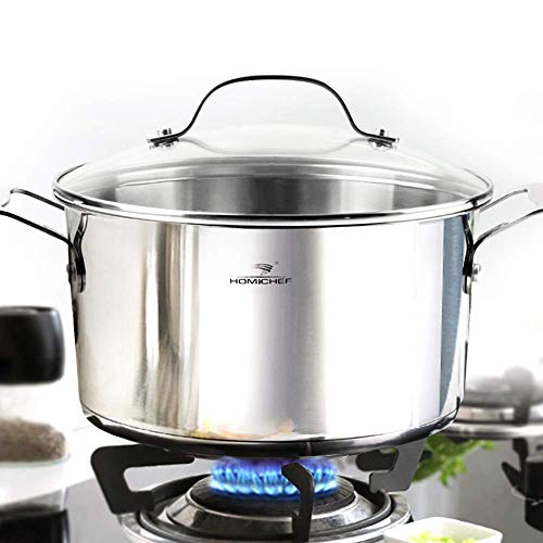 HOMI CHEF Mirror Polished NICKEL FREE Stainless Steel 4.5 Quart Stock Pot