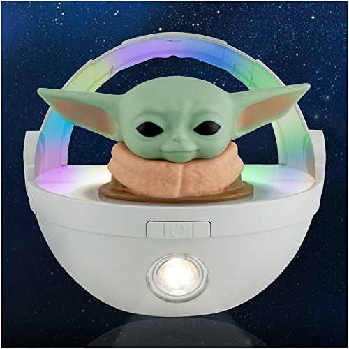 Image of STAR WARS LED Night Light, Baby Yoda Floating Carrier, The Mandalorian, Grogu, Color Changing, Battery Operated, Night Light, Flashlight, Perfect for Bedside, Wall, Shelves, and More, 60388