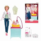 Toi-Toys Lauren Teenager-Puppe Arzt mit Zubeh&ouml;r und Baby Puppenset Doktorpuppe...