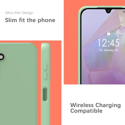 Image of YATWIN Silicone Back Case for Samsung Galaxy A35, Soft-Touch Phone Back Cover for Samsung Galaxy A35 - Mint Green