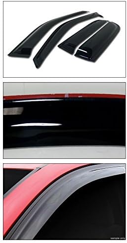 Topline Autopart Sun/Rain Guard Smoke Vent Shade Deflector Window Visors 4Pc Compatible with 2007-2011 Crv Cr-V Models