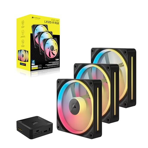 CORSAIR iCUE Link LX120-R RGB 120mm PWM Reverse Fans – Triple Fan Kit – Low-Noise, Magnetic Dome Bearing, Dual Light Loops, CORSAIR QuikTurn Screws, Zero RPM Mode – Black - image 9