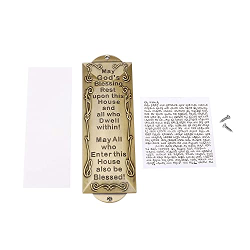 Brtagg Mezuzah Case With Double Sided Tape, 6" High By 2" Wide For Front Door, Blessing House, Bless People, English Scripture, Easy Peel And Stick Mezuzah Cover Jewish Gifts #TOP5