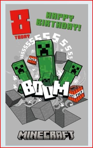 Minecraft Age 8 Birthday Card