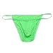 FEESHOW Men's Silky Bugle Pouch Tanga Briefs Bikini Underwear (Green)