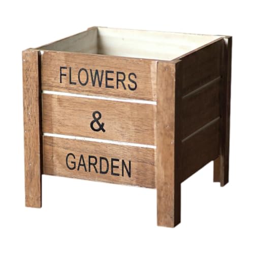 LOL-FUN 木製ボックス プランター 植木鉢 ディスプレイボックス センターピース 植木鉢 ウィンドウ テーブルトップ 屋内 屋外 バルコニー ホームデコレーション