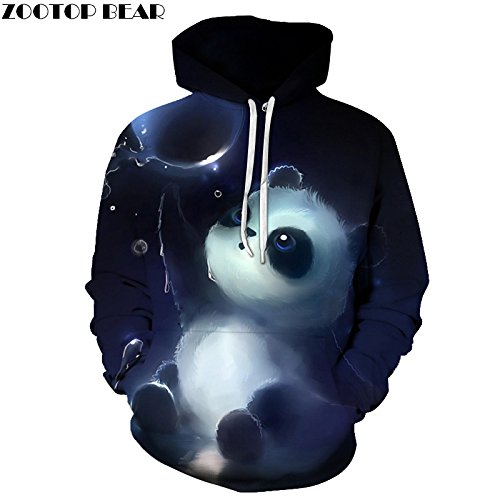 Cute Panda Printed 3D Hoodies Unisex Sweatshirts Men Women Coats Hooded Jackets Autumn Winter Animal Tracksuits Fashion Pullover,XL