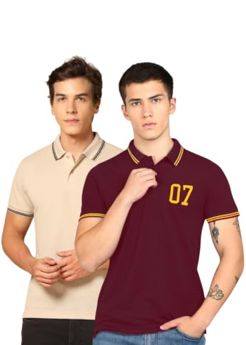Image of INKKR Men's Soild Half Sleeve Polo T-Shirt Combo