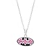 DC Comics Batgirl Sterling Silver Pink Crystal Logo Pendant, 18"