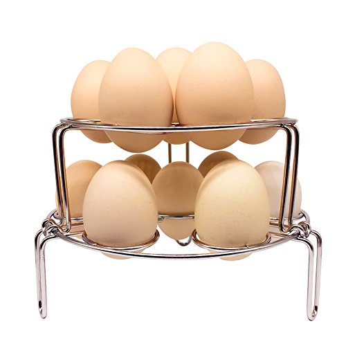 NeoJoy Steamer Rack for Pot, Stackable Egg Vegetable Pressure Cooker Steam Rack, Stainless Steel Food Basket Stand, 2Pcs
