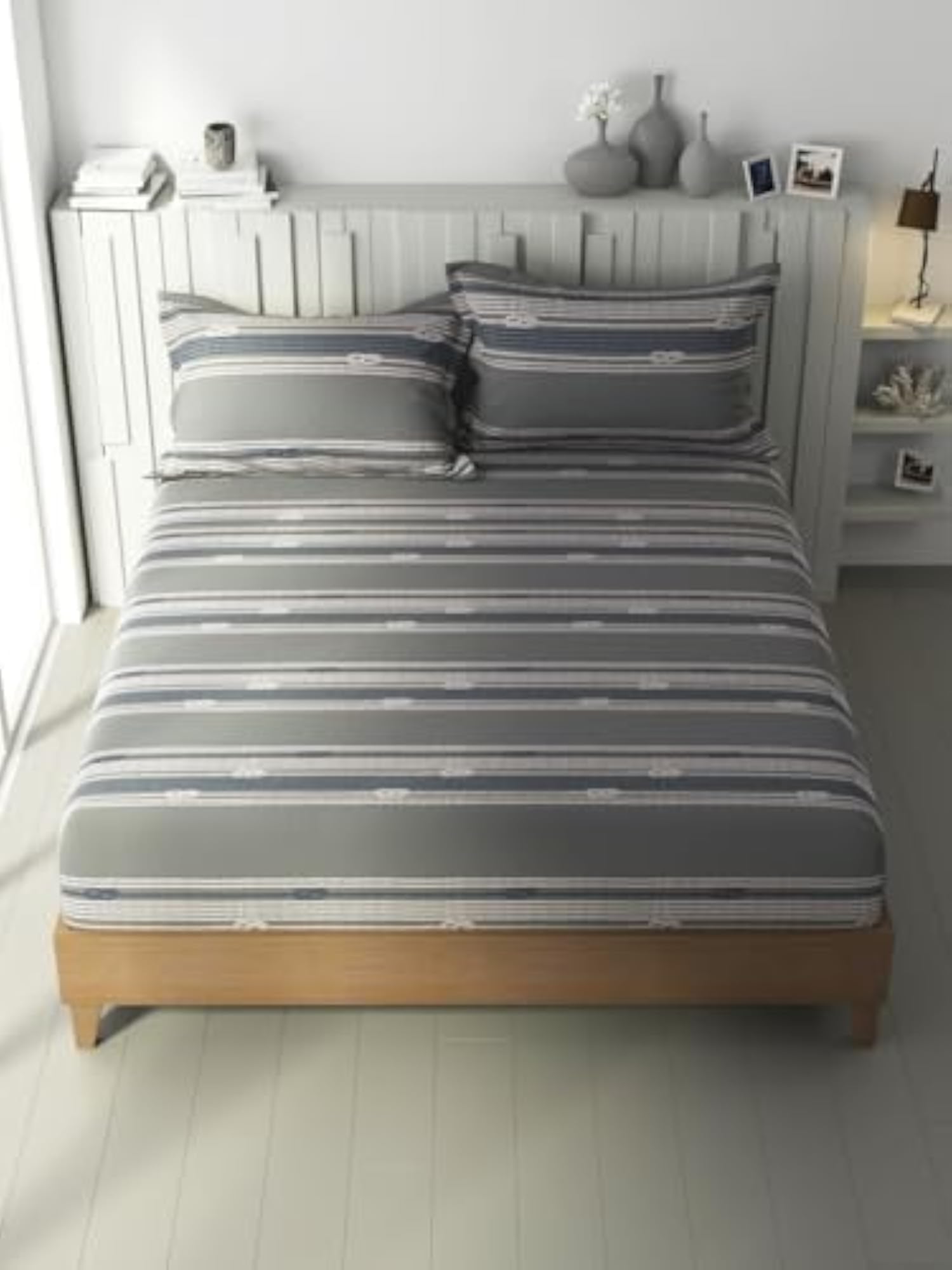 Cotton King Bedsheet with 2 Pillow Covers - 3pc Set