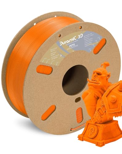 Image of DURAMIC 3D PETG Filament 1.75mm Orange, 3D Printing Filament 1kg Spool(2.2lbs), Orange Filament 1.75mm Dimensional Accuracy + /- 0.05 mm Non-Tangling Non-Clogging Non-Stringing (Pantone 165C)