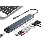 RuhZa USB C Hub, 10-in-1 USB C Hub Multiport Adapter, with 4K HDMI, USB-C and 4-Slot USB 3.0 5Gbp...