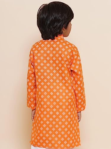 Image of AJ DEZINES Ethnic Wear Cotton Printed Kurta Pajama Set For Boys