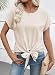 EVALESS Womens Tops Summer Cap Sleeve Tie Front Shirts 2026 Business Casual Work Blouses Black Beige XL