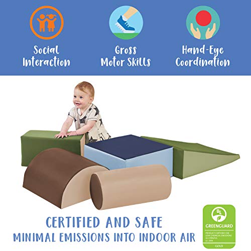 ECR4Kids SoftZone Climb and Crawl Active Playset, Building Blocks, Earthtone, 5-Piece by ECR4Kids - Image 4
