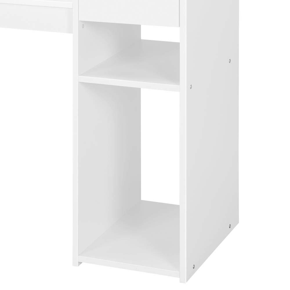 Yaheetech Scrivania per Computer Tavolo Porta PC Moderna con Cassetto con Mensola Ripiano 112 x 50 x 82 cm Postazioni di Lavoro da Ufficio Studio