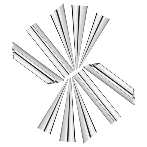 Cabilock 10 Piezas molde de croissant bocina de aire para taladro molde para pan con tapa iniciador de sartén grill moldes de cuerno de crema formas de cuerno Acero inoxidable