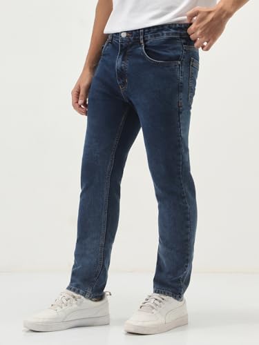 Image of Urbano Fashion Men's Slim Fit Washed Denim Jeans Stretchable