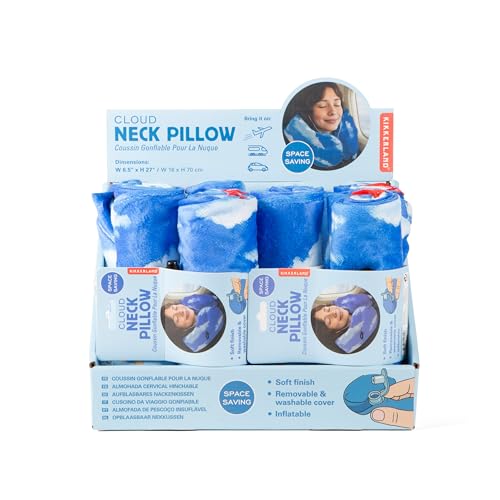 Almohada Inflable Tradicional de Viaje Azul miniatura 4