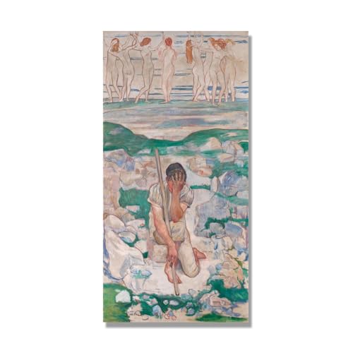 Tableau d'art de mur de toile Ferdinand Hodler Shepher's Dream 50x100cm