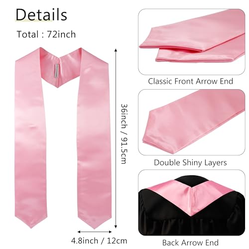 Image of GraduationMall 24 Pieces 72 Inch Plain Graduation Stole Bulk Sublimation Blank Honor Graduation Sash Unisex Adult