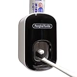 PenghaiYunfei automatischer Zahnpastaspender, mit wandmontierter Freisprech-Zahnpasta für Kinder, Zahnpastahalter mit adaptivem Faden’ (Schwarze Zahnpastapresse)
