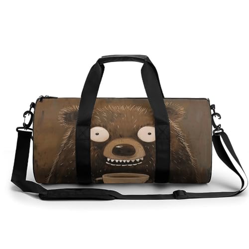 Travel Duffle Bag White Tooth And Bear Weekender Bags for Women Large Capacity Travel Overnight Bags Foldable Carry On Tote Bags Lightweight Sport Gym Bag For Travel/Gift