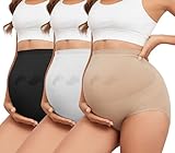 Y25D Maternity Underwear Seamless High Waisted Maternity Panties Over Bump Pregnancy Belly Support 3 Pack