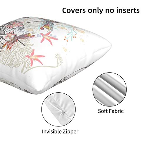 Dragonfly Throw Pillow Covers 18 X 18 Inch Set Of 2 Dragonfly Gifts For Women Decorative Pillow Cases Cushion Covers For Sofa Couch Car Bedroom Home Decor #TOP7