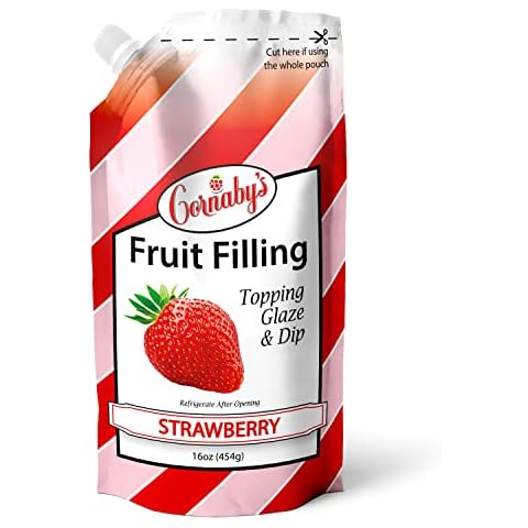Cornaby's Strawberry Fruit Bakery Filling and Glaze, For Pies, Cakes, Pastries, Ice Cream and Dessert Topping, Pancake or Waffle Spread | Made with Fresh Real Fruit | Natural Goodness | 16oz Cover