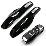 iJDMTOY (1) Exact Fit Gloss Metallic Black Smart Remote Key Fob Shell For Porsche Cayenne Panamera Macan 911, etc