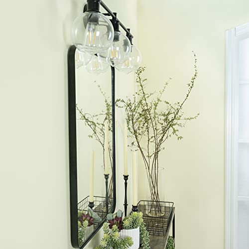 Gracto 24X36 Inch Black Stainless Steel Metal Framed Bathroom Mirror For Wall Rounded Rectangular Bathroom Vanity Mirrors #TOP2