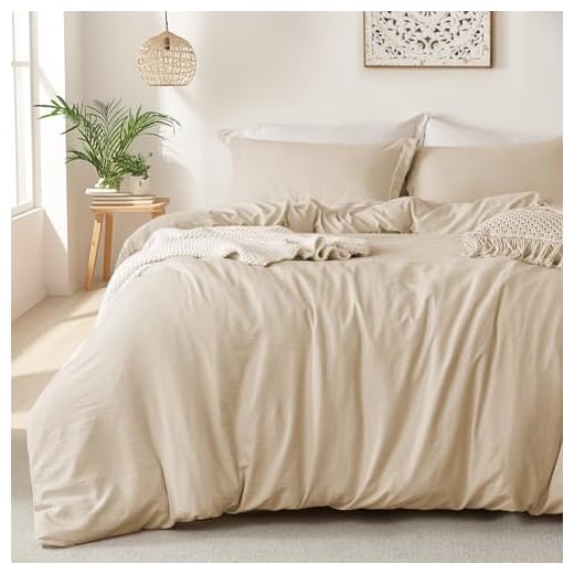 MILDLY Duvet Cover Queen Size - Super Soft Khaki Duvet Cover Set 3 Piece 100% Washed Microfiber Comforter Cover Set Bedding Set with Zipper Closure, 1 Comforter Cover 90x90 and 2 Pillow Shams