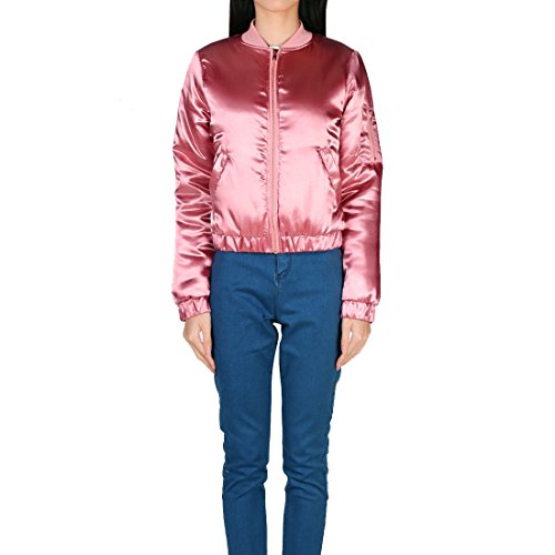 London Rag Women's Metallic Pink Jacket Amazon.in Fashion