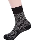 Hirsch Natur, Merino Socken Sternmuster, 100% Wolle (kbT) (Schwarz/Anthrazit, 38-39)