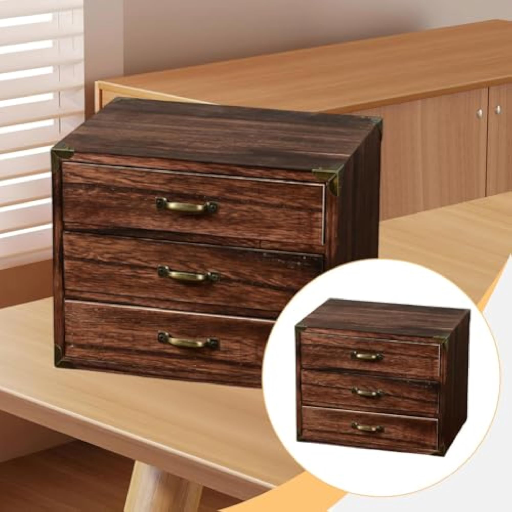 Wooden Desktop Organizer Drawers for Home Office