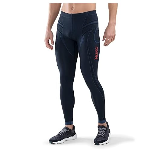 HOKO - Malla Larga de Compresión Uniforme Nihon para Hombre - Mallas Ideales para Invierno - Running, Trekking, Indoor/Outdoor - Evacuación del Sudor y Elásticas - 3 Bolsillos - Color Navy, Talla M