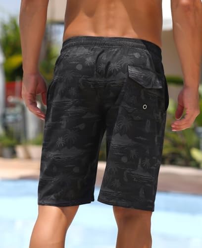 ELETOP Mens Swim Shorts 9 inch Bathing Suit with Mesh Lining - 1