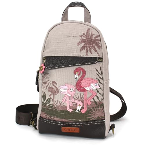 Image of CHALA Canvas Sling Bag Women RFID Protected Canvas Crossbody Backpack with Adjustable Strap