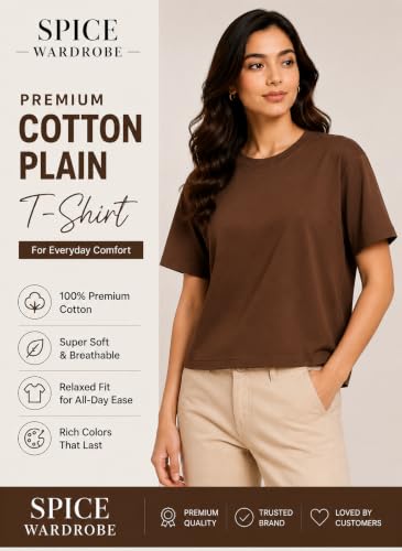 Image of Women's Plain Cotton T-Shirt