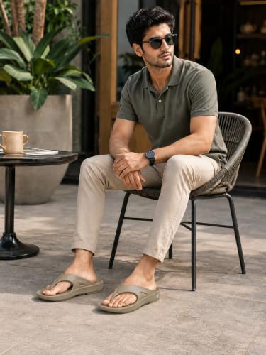 Image of URJO CLASSIC Men's Slippers /FlipFlops Lightweight Super Flexible Arch Support Durable Anti Skid & Stylish Dailywear Slippers /FlipFlops for Men