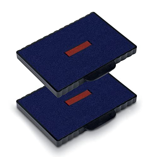 Trodat Ersatzkissen 6/511/2 für Professional 54110 und 54510 – Stempelfarbe blau/rot, 2er-Pack