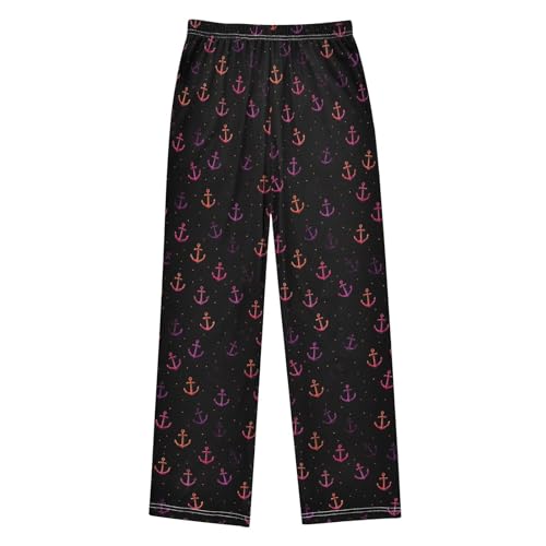 ALAZA Neon Anchor Black Pajama Lounge Pants Long Sleep Pajama Bottoms with Pockets2