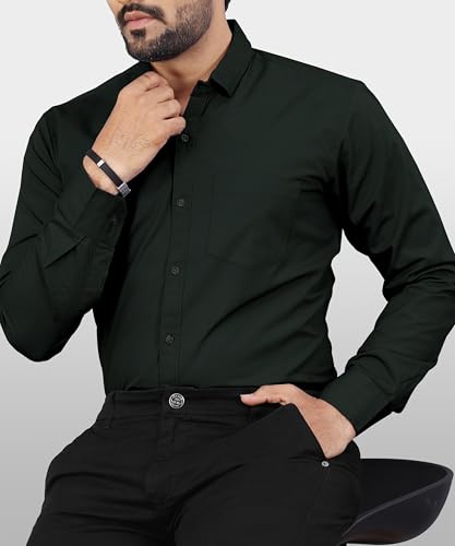 Image of Men's Cotton Full Sleeve Shirt | Regular Fit Casual & Formal Wear with Patch Pocket