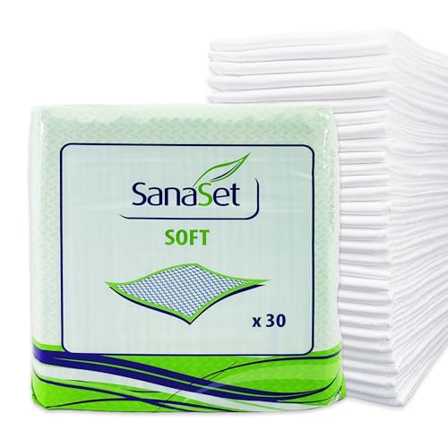 Premium Einweg Inkontinenzunterlagen - maximaler Schutz, hohe Saugfähigkeit - Wickelunterlagen wasserdicht für trockene Matratze, Bett, Stuhl, Boden | Erwachsene, Senioren, Babys (60x40, 30)