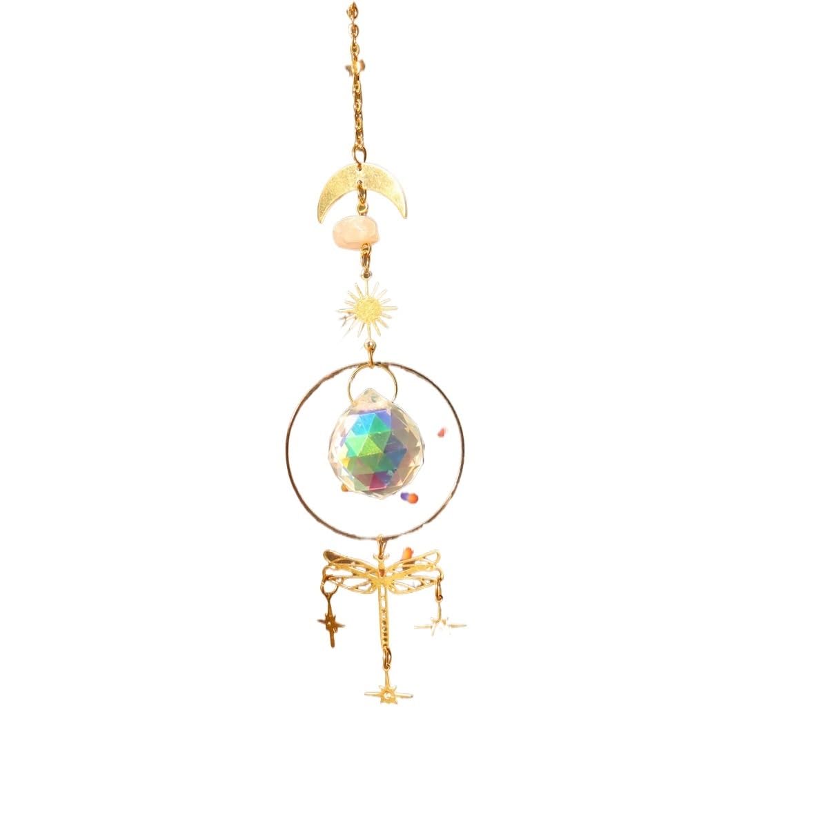 Yupliodsx 8 Crystal Suncatcher Wind Chimes Crystal Decor Translucent Moth Crystal Sun Catcher Crystal Hanging Ornament Ceremonial Window(8)