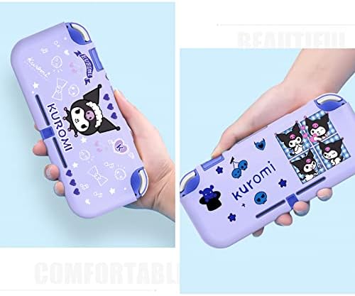 DLseego Protective Case Compatible with Switch Lite, Switch Lite Accessories and Soft Switch Lite Cover with 2 *Switch Lite Thumb Grip Caps- Purple Bunny
