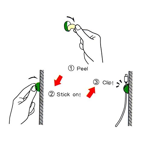 HeHe 8 pcs - Cable Drop, Clip per cavi con adesivo...