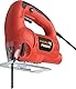 Meister Pendelhub Stichsäge 600 W, PS600M - 3 Pendelstufen - 45° Gehrungsschnitte - Staubsaugeradapter / Handsäge mit Soft-Grip Einlagen / 5403120, Rot